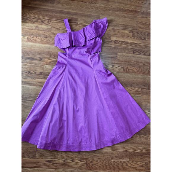 Veronica Beard lavender  Beilla Ruffled-Sleeve Midi-Dress size 10/ Medium - Picture 14 of 16